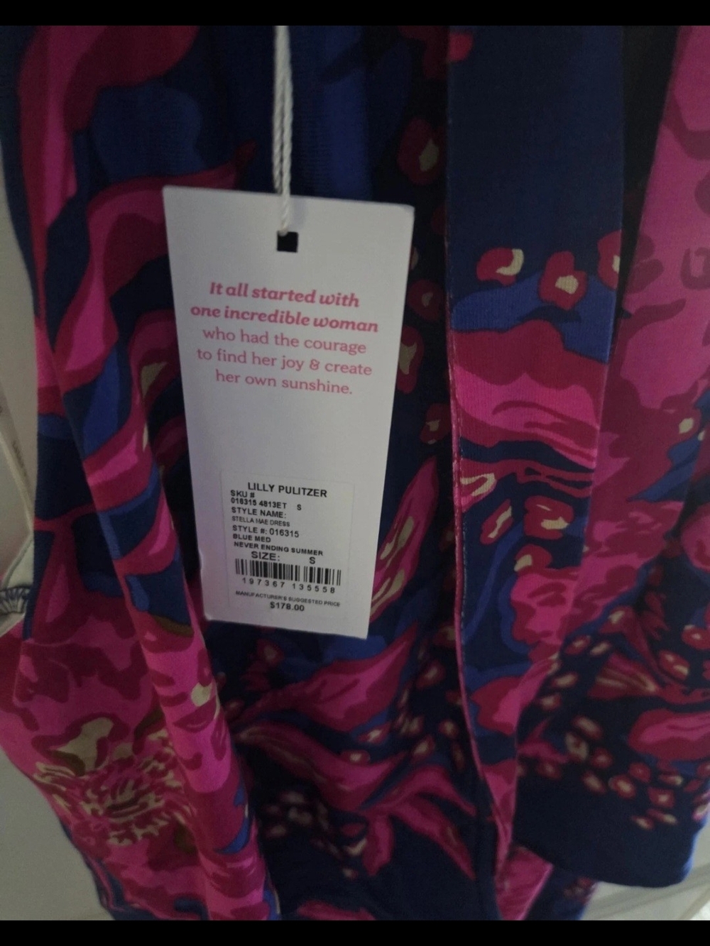 Lilly Pulitzer Stella Mae Halter Midi Dress — Navy & Hot Pink Floral - Picture 3 of 3